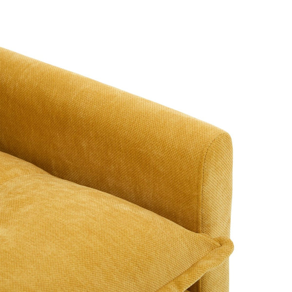 English Elm United We Win Chenille Swivel Barrel Chair Mid Century Accent for Living Room Mustard yellow W1568P504614