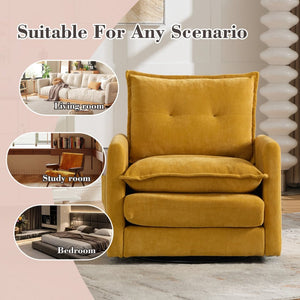 English Elm United We Win Chenille Swivel Barrel Chair Mid Century Accent for Living Room Mustard yellow W1568P504614
