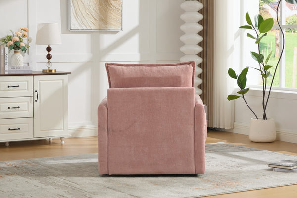 English Elm United We Win Chenille Swivel Barrel Chair Mid Century Accent for Living Room Pink W1568P504617