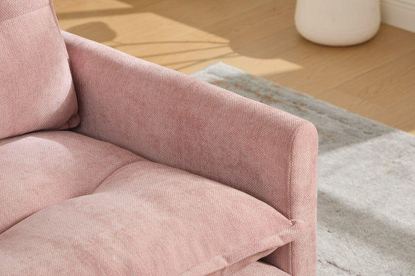 English Elm United We Win Chenille Swivel Barrel Chair Mid Century Accent for Living Room Pink W1568P504617