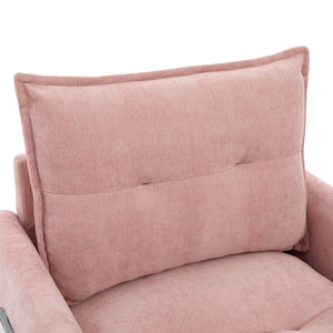 English Elm United We Win Chenille Swivel Barrel Chair Mid Century Accent for Living Room Pink W1568P504617