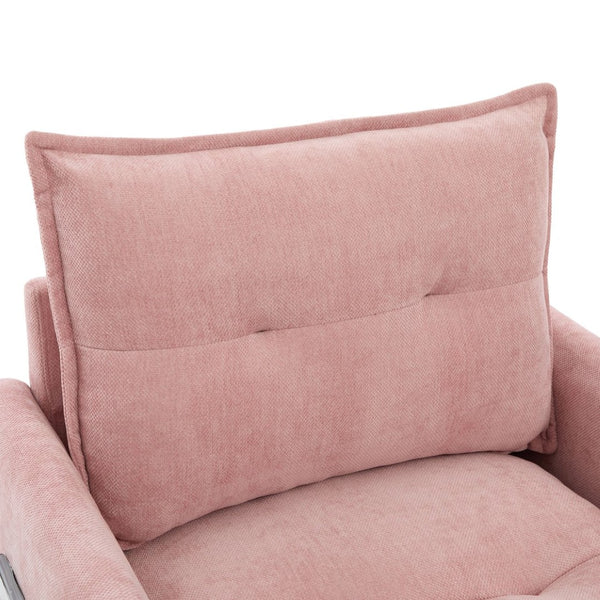 English Elm United We Win Chenille Swivel Barrel Chair Mid Century Accent for Living Room Pink W1568P504617