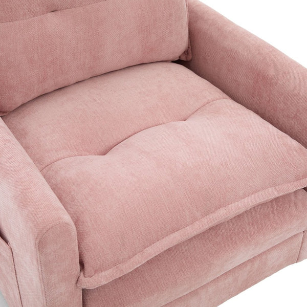 English Elm United We Win Chenille Swivel Barrel Chair Mid Century Accent for Living Room Pink W1568P504617