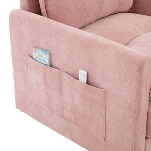 English Elm United We Win Chenille Swivel Barrel Chair Mid Century Accent for Living Room Pink W1568P504617