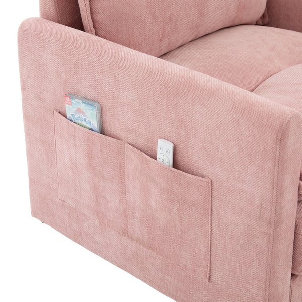 English Elm United We Win Chenille Swivel Barrel Chair Mid Century Accent for Living Room Pink W1568P504617