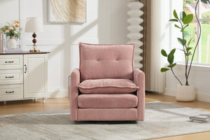 English Elm United We Win Chenille Swivel Barrel Chair Mid Century Accent for Living Room Pink W1568P504617