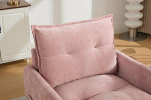 English Elm United We Win Chenille Swivel Barrel Chair Mid Century Accent for Living Room Pink W1568P504617