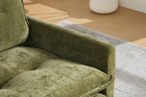 English Elm United We Win Chenille Swivel Barrel Chair Mid Century Accent for Living Room Olive W1568P504618