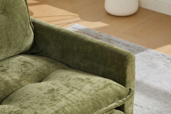 English Elm United We Win Chenille Swivel Barrel Chair Mid Century Accent for Living Room Olive W1568P504618