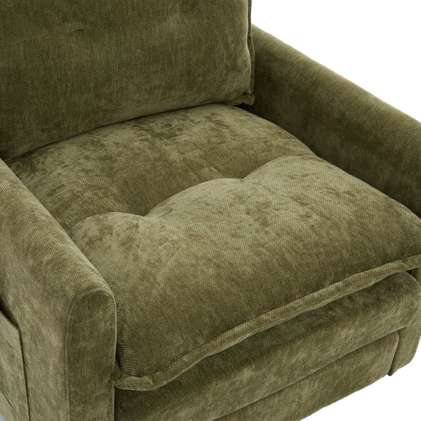 English Elm United We Win Chenille Swivel Barrel Chair Mid Century Accent for Living Room Olive W1568P504618