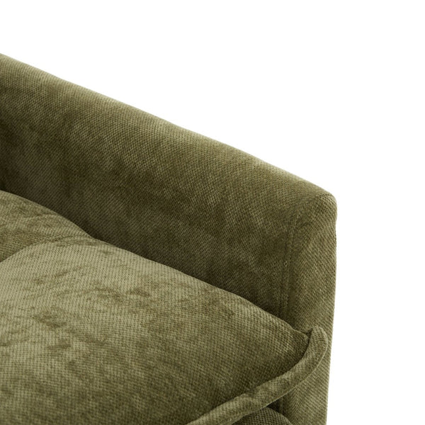 English Elm United We Win Chenille Swivel Barrel Chair Mid Century Accent for Living Room Olive W1568P504618