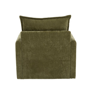 English Elm United We Win Chenille Swivel Barrel Chair Mid Century Accent for Living Room Olive W1568P504618