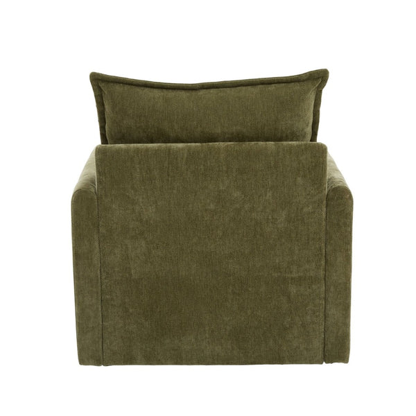 English Elm United We Win Chenille Swivel Barrel Chair Mid Century Accent for Living Room Olive W1568P504618