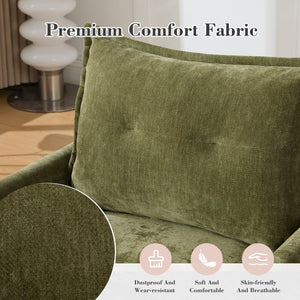 English Elm United We Win Chenille Swivel Barrel Chair Mid Century Accent for Living Room Olive W1568P504618