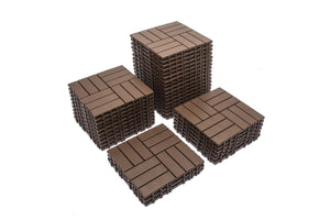English Elm 11-pack Interlocking Plastic Deck Tiles Waterproof Outdoor Patio Flooring Wood Look W1578P352578