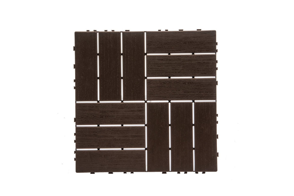 English Elm 11-pack Interlocking Plastic Deck Tiles Waterproof Outdoor Patio Flooring Wood Look W1578P352578