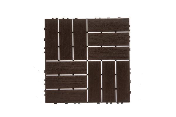 English Elm 11-pack Interlocking Plastic Deck Tiles Waterproof Outdoor Patio Flooring Wood Look W1578P352578