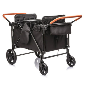 English Elm Wogan Four Seat Stroller with Reinforced Frame All Terrain Wheels and Safety Harness Black W1578P515534