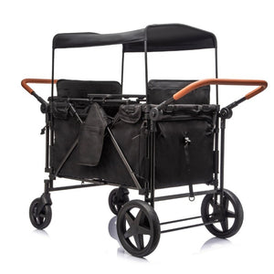 English Elm Wogan Four Seat Stroller with Reinforced Frame All Terrain Wheels and Safety Harness Black W1578P515534