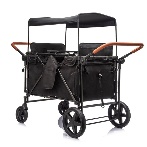 English Elm Wogan Four Seat Stroller with Reinforced Frame All Terrain Wheels and Safety Harness Black W1578P515534