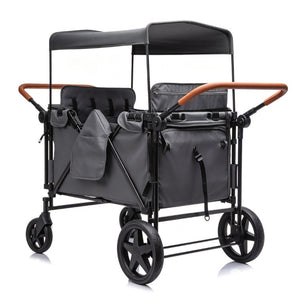 English Elm Wogan Four Seat Stroller with Reinforced Frame All Terrain Wheels and Safety Harness Gray W1578P515535