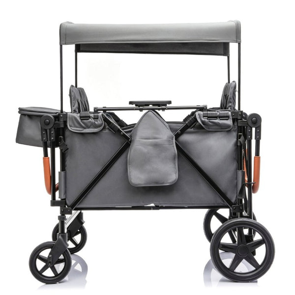 English Elm Wogan Four Seat Stroller with Reinforced Frame All Terrain Wheels and Safety Harness Gray W1578P515535