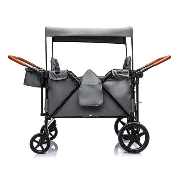 English Elm Wogan Four Seat Stroller with Reinforced Frame All Terrain Wheels and Safety Harness Gray W1578P515535