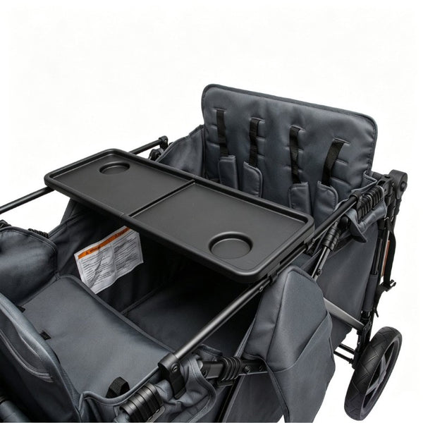 English Elm Wogan Four Seat Stroller with Reinforced Frame All Terrain Wheels and Safety Harness Gray W1578P515535