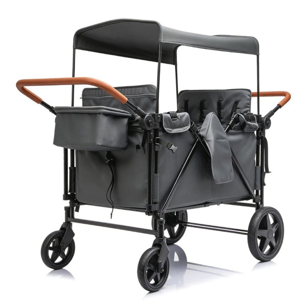 English Elm Wogan Four Seat Stroller with Reinforced Frame All Terrain Wheels and Safety Harness Gray W1578P515535