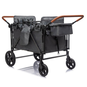 English Elm Wogan Four Seat Stroller with Reinforced Frame All Terrain Wheels and Safety Harness Gray W1578P515535