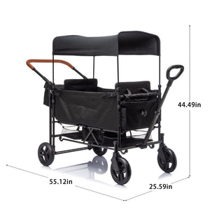 English Elm Wagon Stroller for Two Kids with All-Terrain Wheels Foldable Frame and Sun Canopy W1578P515536
