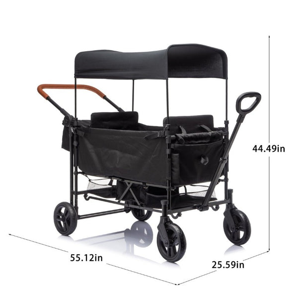 English Elm Wagon Stroller for Two Kids with All-Terrain Wheels Foldable Frame and Sun Canopy W1578P515536