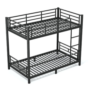 English Elm Twin XL Bunk Bed Heavy Gauge Steel Frame Converts to Two Platform Beds Black W1580P454721