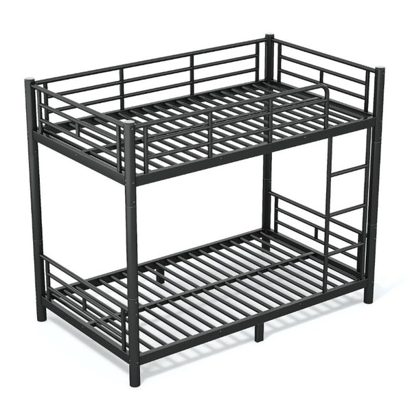 English Elm Twin XL Bunk Bed Heavy Gauge Steel Frame Converts to Two Platform Beds Black W1580P454721