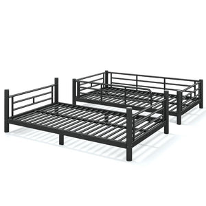 English Elm Twin XL Bunk Bed Heavy Gauge Steel Frame Converts to Two Platform Beds Black W1580P454721