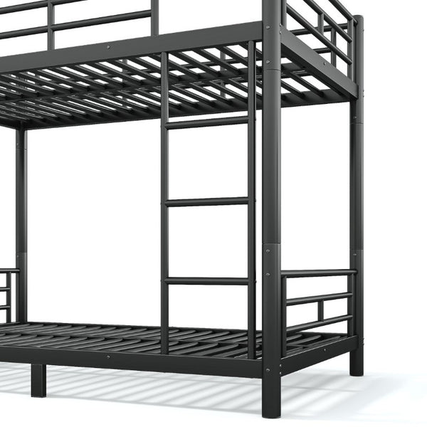 English Elm Twin XL Bunk Bed Heavy Gauge Steel Frame Converts to Two Platform Beds Black W1580P454721