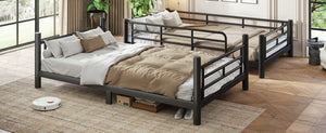 English Elm Twin XL Bunk Bed Heavy Gauge Steel Frame Converts to Two Platform Beds Black W1580P454721