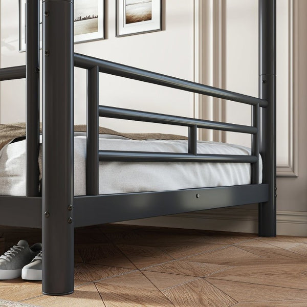 English Elm Twin XL Bunk Bed Heavy Gauge Steel Frame Converts to Two Platform Beds Black W1580P454721