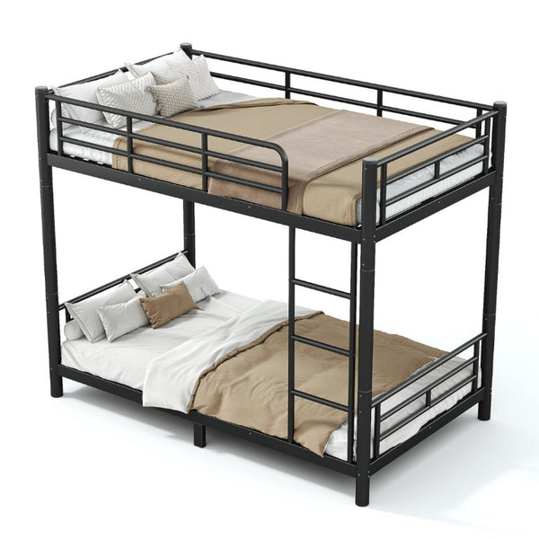 English Elm Twin XL Bunk Bed Heavy Gauge Steel Frame Converts to Two Platform Beds Black W1580P454721