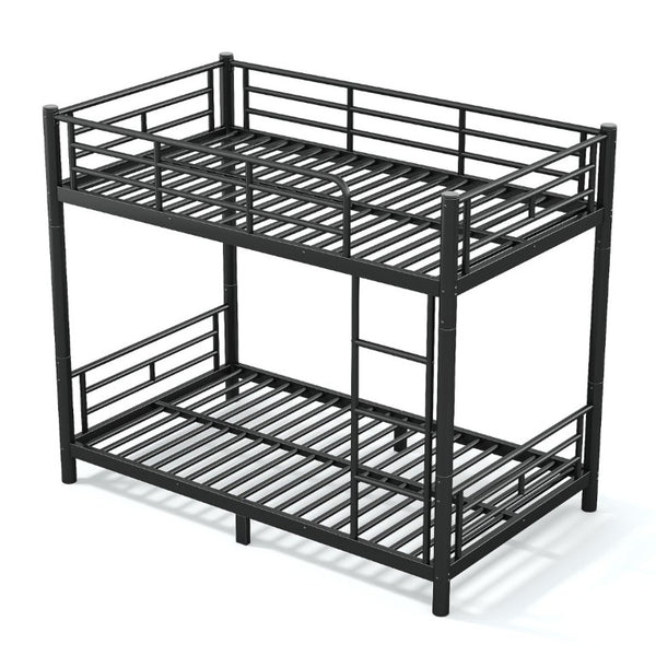 English Elm Twin XL Bunk Bed Heavy Gauge Steel Frame Converts to Two Platform Beds Black W1580P454721