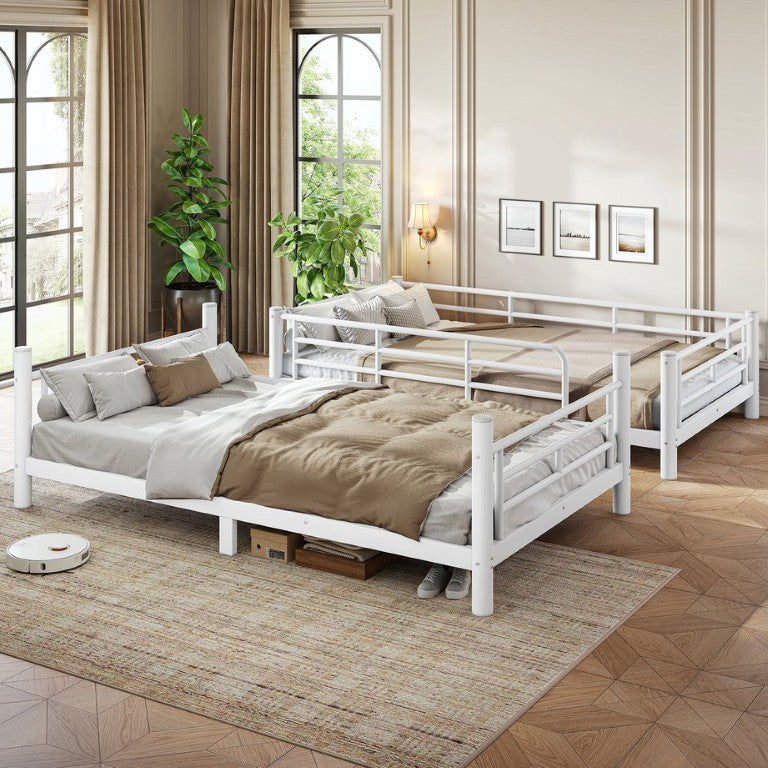 English Elm Twin XL Over XL Steel Bunk Bed Heavy Gauge Round Tube Frame No Box Spring W1580P454727
