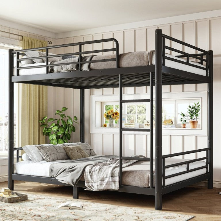 English Elm Full Over Metal Bunk Bed Heavy Gauge Steel Frame Converts to Two Beds W1580P454730