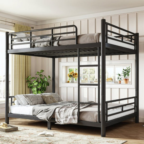 English Elm Full Over Metal Bunk Bed Heavy Gauge Steel Frame Converts to Two Beds W1580P454730