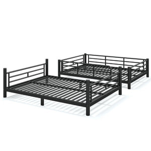 English Elm Full Over Metal Bunk Bed Heavy Gauge Steel Frame Converts to Two Beds W1580P454730