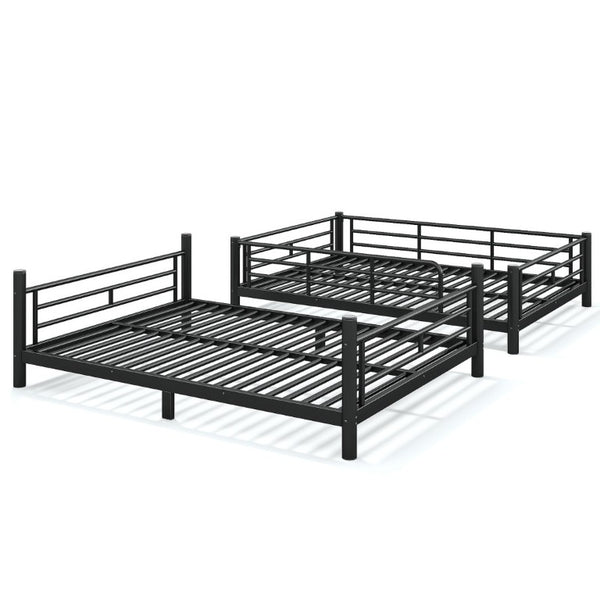 English Elm Full Over Metal Bunk Bed Heavy Gauge Steel Frame Converts to Two Beds W1580P454730