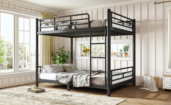 English Elm Full Over Metal Bunk Bed Heavy Gauge Steel Frame Converts to Two Beds W1580P454730