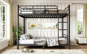 English Elm Full Over Metal Bunk Bed Heavy Gauge Steel Frame Converts to Two Beds W1580P454730