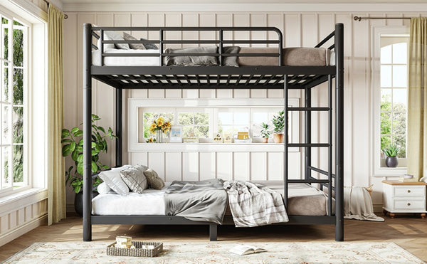 English Elm Full Over Metal Bunk Bed Heavy Gauge Steel Frame Converts to Two Beds W1580P454730