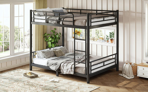 English Elm Full Over Metal Bunk Bed Heavy Gauge Steel Frame Converts to Two Beds W1580P454730