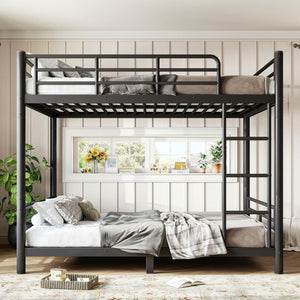 English Elm Full Over Metal Bunk Bed Heavy Gauge Steel Frame Converts to Two Beds W1580P454730